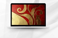 Red and Gold Oriental Digital Paper Bundle Product Image 3