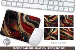 Mouse Pad Red and Gold Swirl Product Image 1