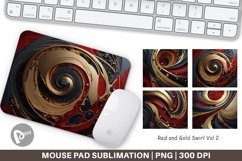 Mouse Pad Red and Gold Swirl Product Image 1