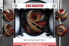 Car Coaster Red and Gold Swirl Product Image 1