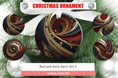 Christmas Ornaments Red and Gold Swirl Product Image 1