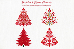Folk Art Christmas Tree Clipart  