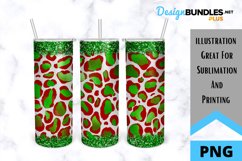 Red and Green Leopard Glitter Tumbler - Sublimation Product Image 1
