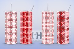 Red and white patterns in chinese style 2, tumbler wrap Product Image 3