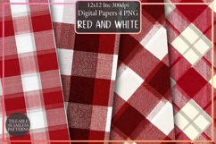 Red and White Plaid Pattern Design, Sublimation Design Product Image 1