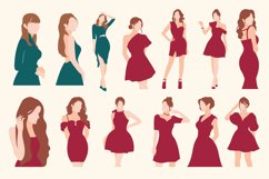 Red Beautiful Girls Boho Vector Set Product Image 1