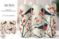 Red Birds Sublimation Tumbler Wrap Product Image 1