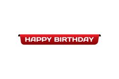 Red birthday banner element design isolated Product Image 1