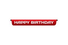 Red birthday banner element design isolated Product Image 1