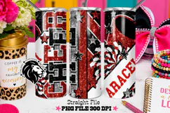 Red Black Cheer Tumbler PNG | Glitter Wrap Product Image 2