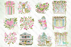 Red &amp; Blush Florals Watercolor Clipart Bundle Product Image 6