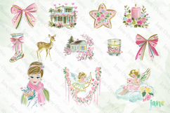 Red &amp; Blush Florals Watercolor Clipart Bundle Product Image 8