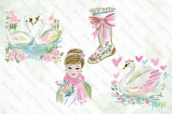 Red &amp; Blush Florals Watercolor Clipart Product Image 1