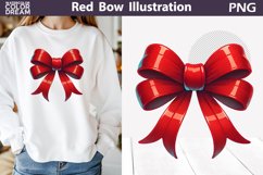 Red Bow Clipart | Red Bow Christmas Sublimation Product Image 1