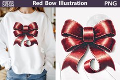 Red Bow Clipart | Red Bow Christmas Sublimation Product Image 1