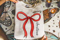 Merry Christmas PNG, Holiday PNG, Christmas Coquette Bow PNG Product Image 3