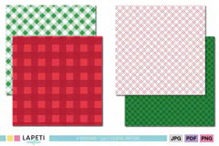 Holiday plaid papers featuring buffalo check argyle and geometric designs