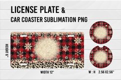 Snowflakes Glitter Christmas License Plate Car Coaster Product Image 1