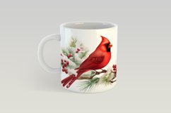 Red Cardinal Mug Sublimation. Winter Theme Design for 12 and 15 OZ Mugs. Compatible with Cricut Mug Press
