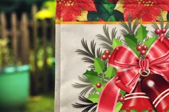 Elegant Red Holiday Bells 12x18 Merry Christmas Garden Flag Product Image 2