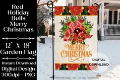 Elegant Red Holiday Bells 12x18 Merry Christmas Garden Flag Product Image 1