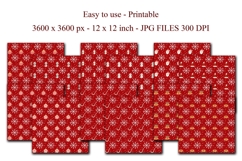 Red Christmas Seamless Pattern Mega Bundle Digital Papers Product Image 2