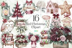 Red Christmas Sublimation Clipart Product Image 1