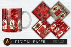 Red Christmas Digital Gift Tags Digital Paper Product Image 1