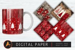 Red Christmas Digital Gift Tags Digital Paper Product Image 1
