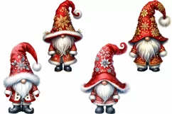 Christmas Gnomes Clipart Watercolor PNG Product Image 2
