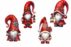Christmas Gnomes Clipart Watercolor PNG Product Image 2