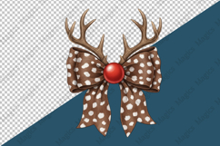 Red Christmas Reindeer Bow Png Product Image 4