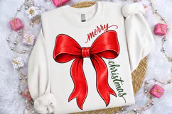 Red Christmas Ribbon Bow PNG,Festive Holiday PNG Product Image 2