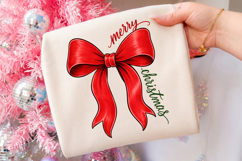 Red Christmas Ribbon Bow PNG,Festive Holiday PNG Product Image 3