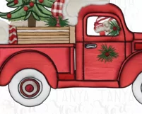 Red Truck Christmas Png Designs for Shirts Product Image 6
