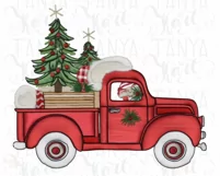 Red Truck Christmas Png Designs for Shirts Product Image 7