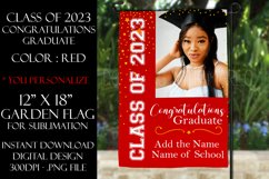 Graduation Garden Flag PNG Sublimation Design, Red 2023 Product Image 1