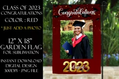 Class of 2023 Red Graduation Garden Flag PNG Sublimation Product Image 1