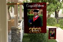 Class of 2023 Red Graduation Garden Flag PNG Sublimation Product Image 4