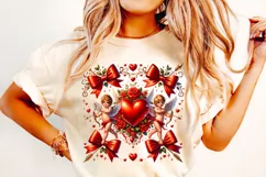 Valentine's Day Cupids PNG, Coquette Bow Valentine PNG, XoXo Product Image 1