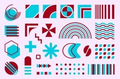 red, cyan, blue, turquoise, geometric, shape, geometry, shapes, memphis, design, elements, boho, ethnic, abstract, modern, vector, minimal, pattern, trendy, graphic, art, template, illustration, poster, set, background, circle, style, hipster, business, r