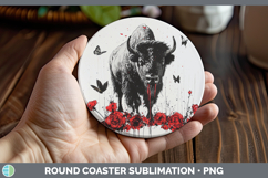 GorgeousRed Drips Round Coaster design.