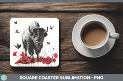 GorgeousRed Drips Square Coaster design.