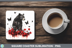 GorgeousRed Drips Square Coaster design.