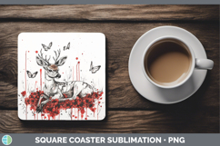 GorgeousRed Drips Square Coaster design.