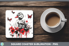 GorgeousRed Drips Square Coaster design.