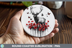 GorgeousRed Drips Round Coaster design.