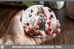 GorgeousRed Drips Round Coaster design.
