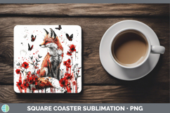 GorgeousRed Drips Square Coaster design.