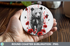 GorgeousRed Drips Round Coaster design.